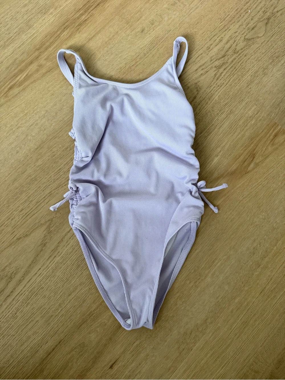 Girls' Lilac One-Piece Swimsuit with Side Ties